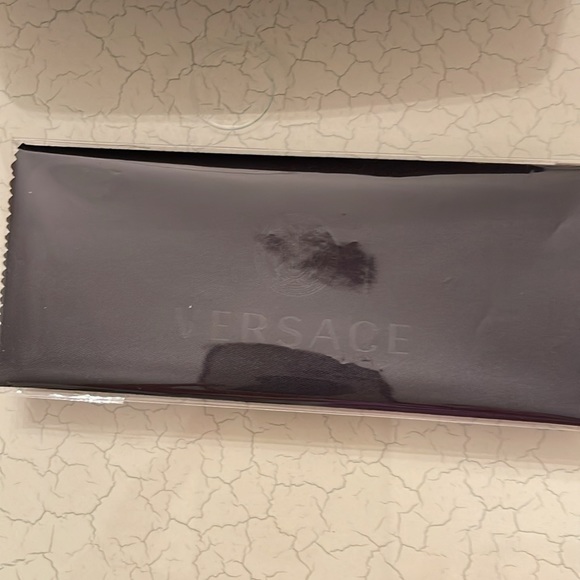 Versace Sunglasses Eyeglasses Leather Hard Case with Cleaning Cloth - Picture 5 of 7